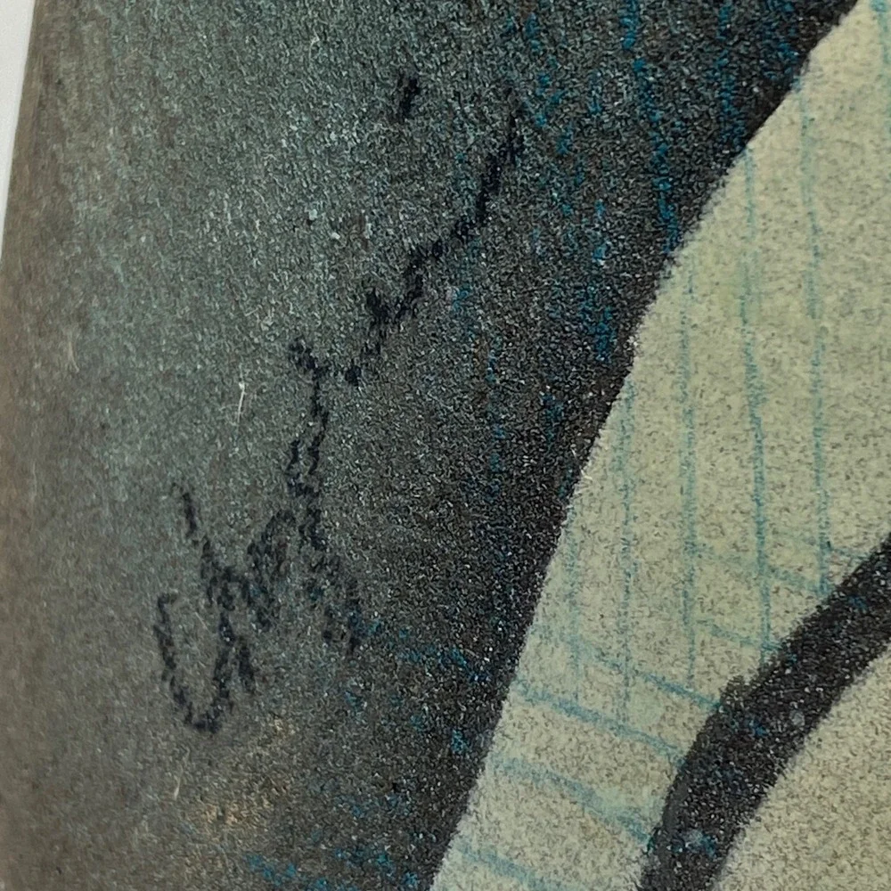 Unique Pottery Ceramic Signed Vase Abstract Design‎ Nude Couple Textured Base